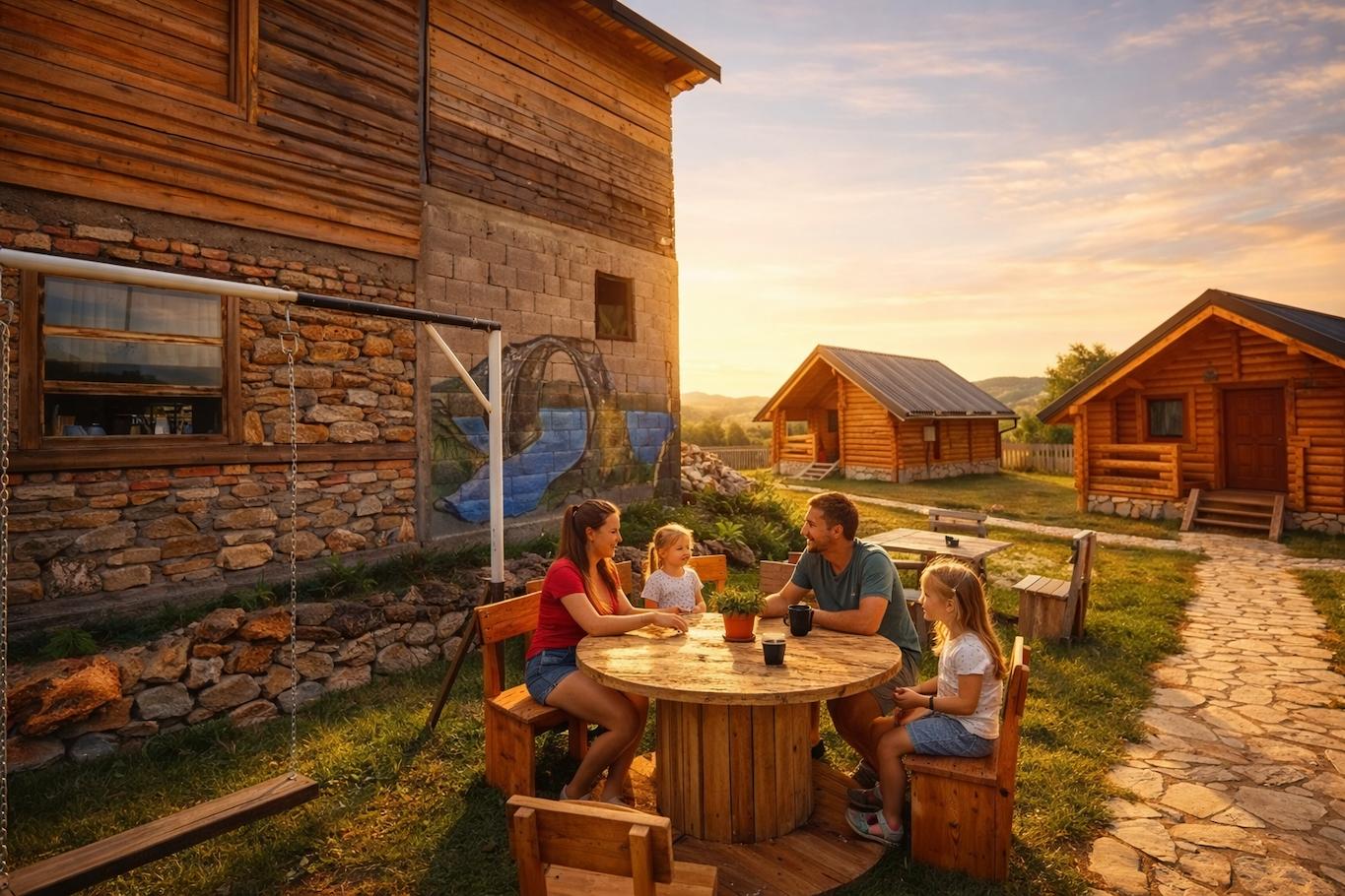 Porodični odmor na Uvcu u Etno selu Vidikovac &ndash; porodica uživa u prirodi Pe&scaron;terske visoravni